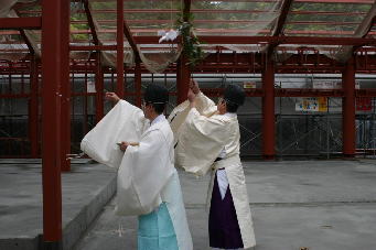 仮拝殿 上棟祭