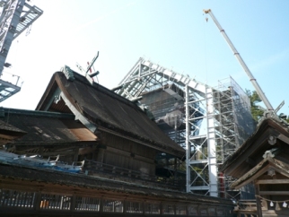 素屋根の建設工事